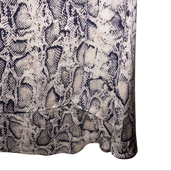 ENVY Snake Skin Print Deep Slit Silky MIDI Skirt - Picture 4 of 9